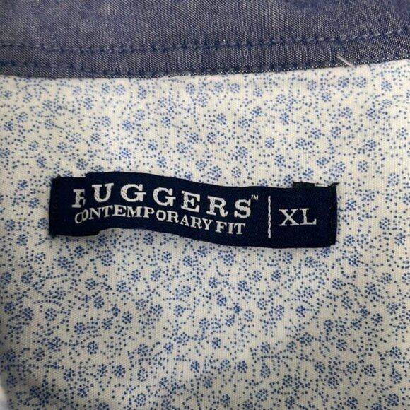 Ruggers Shirt, Button Up, Long Sleeves, Cotton, Pale Blue Micro Floral, XL - Picture 6 of 10